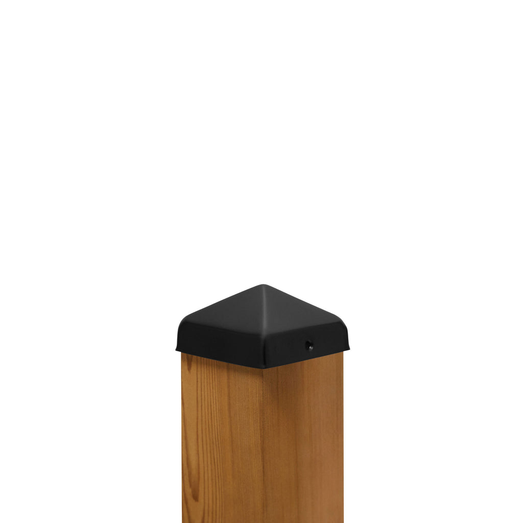 Black Stainless Steel Pyramid Post Cap - 4x4, 4x6, 6x6, 8x8