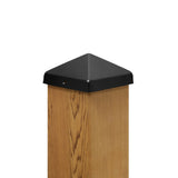 Black Stainless Steel Pyramid Post Cap - 4x4, 4x6, 6x6, 8x8