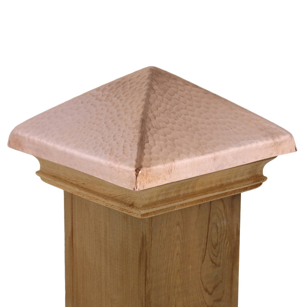 Cedar Post 6x6 4x4 Post Cap Copper Tandefio 2 Pcs 6x6'' (Actual 5.5x5.5'') Solid Copper Post Caps Fence Pyramid Decking Caps With Screw For Metal Wood Cedar Fence Deck Corridors Mailbox Fence
