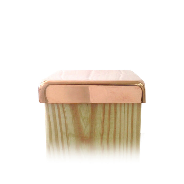 Front view of 6x6 Copper Flat Top Post Cap