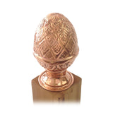 Angle view of 4x4 Copper Finial Pineapple Post Cap - Screw Base