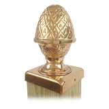 Angle view of 5x5, 6x6 Copper Finial Pineapple Post Cap
