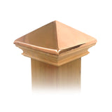 West Indies Wood Post Cap w/ Copper Pyramid - 4x4, 5x5, 6x6, 4x6