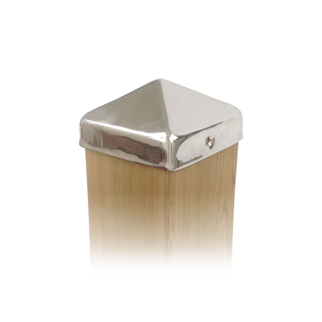 Stainless Steel Pyramid Post Cap - 4x4, 5x5, 6x6, 8x8, 4x6