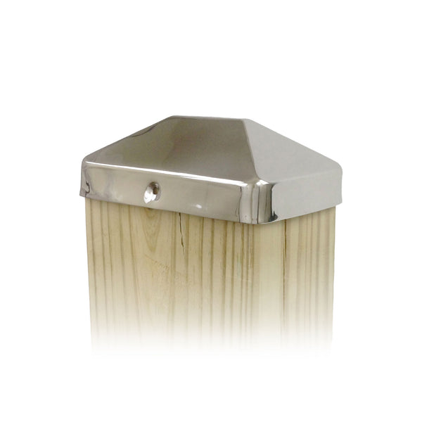 Newel Post Cap Sasylvia 2 Pcs 3.5" X 3.5" Wood For Post Fence Topper Red Oak Bed Post Finials