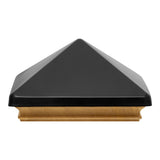West Indies Wood Post Cap w/ Black Stainless Pyramid - 4x4, 4x6, 6x6