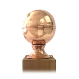 Front view of 4x4 Copper Finial Globe Post Cap – Screw Base