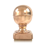 Front view of 4x4 Copper Finial Globe Post Cap