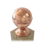 Angle view of 5x5, 6x6 Copper Finial Globe Post Cap – Screw Base