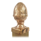 Angle view of 4x4 Copper Finial Pineapple Post Cap