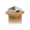 Angle view of 4x4 Traditional Wood Post Cap w/ Stainless Pyramid